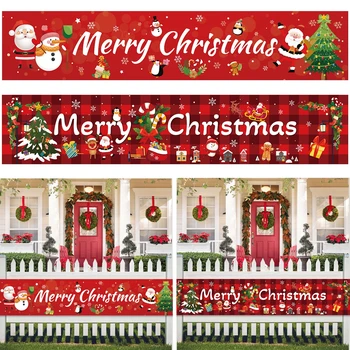 Vianočné Santa Claus Banner Veselé Vianočné Dekorácie Pre Domov 2023 Navidad Noel Kerst Vianočný Strom Ornament Dekor Nový Rok 2024