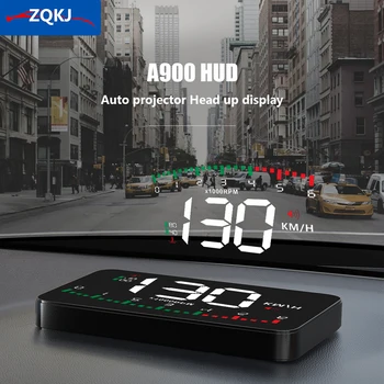 ZQKJ A900 OBD2 HUD Auto Head Up Display Auto Para Príslušenstvo Elektronický Rýchlomer čelné Sklo Projektor LED Smart Digitálny Budík