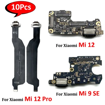 10Pcs，USB Nabíjací Dock konektor typu Jack pre Socket Port Konektor Poplatok Rada Flex Kábel Pre Xiao Mi 12 Pro Mi 9 se Rýchle nabíjanie