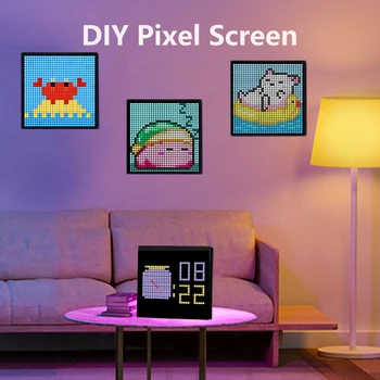 LED Pixel Displej DIY Text Vzor Animácie Programovateľné APP Riadenie Nočné Svetlo Na Ploche Počítača Dekorácie Spálňa Bar