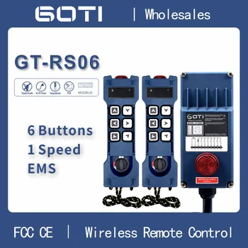GT-RS06 Priemyselné Bezdrôtové Diaľkové (2 Vysielač+1 Prijímač) Kontrolu Zdvihnúť Žeriav Výťah Prepínač 6 Jednej Rýchlosti Tlačidlá pre Truck