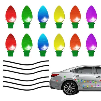 Reflexná Žiarovky Magnet Dekorácie Auta, Svetlo, Žiarovka, Vianočné Dekorácie Reflexné Automobilový Žiarovka Nálepky Auto Vianoce