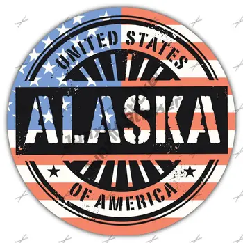 Alaska Štátnu Vlajku USA Odznak Auto Kotúča, pre SUV Auto Truck Okno Nárazníka Cestovná Taška Batožiny Notebook Vonkajší Nepremokavé Nálepky