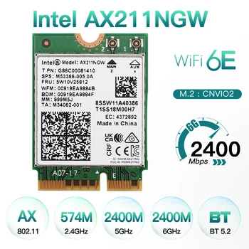 AX211NGW Wi-Fi 6E M. 2. Zadajte E CNVio2 2.4 Ghz/5 ghz/6Ghz Bluetooth 5.3 Bezdrôtového Adaptéra Karty 802.11 ac Windows 10 64 Bit