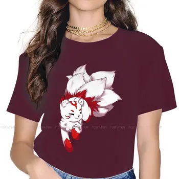 Základné Tlače O Krku Tričko Deväť Chvostom Fox Krásne Fantasy Textílie Klasické T Tričko Žena Individuality Nadrozmerné Hot Predaj