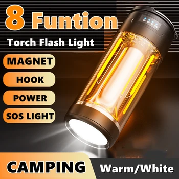 2000mah Nabíjateľná LED Camping Svetlá Prenosné Núdzové Svetlá Žiarovka USB Batéria Svetlé Baterka Vonkajšie Svietidlo s Hákom