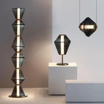 Nordic Kreatívny Dizajn Skla Poschodí Lampa Obývacia Izba Gauč Štúdia Spálňa Bedhead Prívesok Lampa Atmosféru Stojí LED stolná Lampa