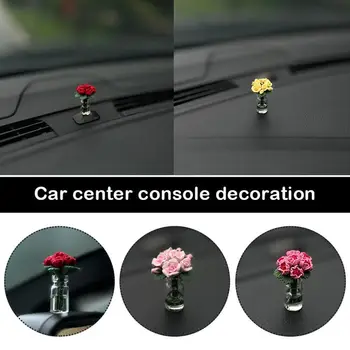 1 Ks Auto Dekoratívne Ozdoby Centrum Okna Konzoly Dekorácie Mini Ruže Tvorivé Dekorácia Interiéru Automobilov, Príslušenstvo