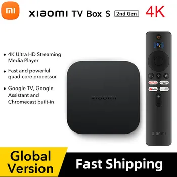 Globálna Verzia Xiao Mi TV Box S (2. Generácie) 4K Ultra HD BT5.2 2 GB 8 GB Google TV Google Asistent Smart TV Box 4K