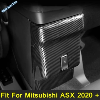 Carbon Fiber Zadné Operadlo Box Anti-kop Panel Vzduchu AC Zásuvky Rám Orezania Kryt vhodné Na Mitsubishi ASX 2020 2021 Auto Príslušenstvo