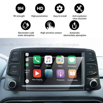  Tvrdené Sklo Screen Protector Pre Hyundai Kona 2018 2019 2020 8 cm GPS NavigationTouch Displej Film
