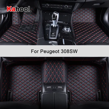 KAHOOL Vlastné Auto Podlahové Rohože Pre Peugeot 308SW Auto Príslušenstvo Nohy Koberec