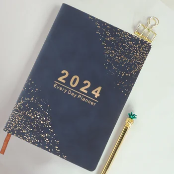 Kalendár 2024 Programu Book Office Poznámka Podložky Notebook Používať Papierové Denný Plánovač, Nedatované