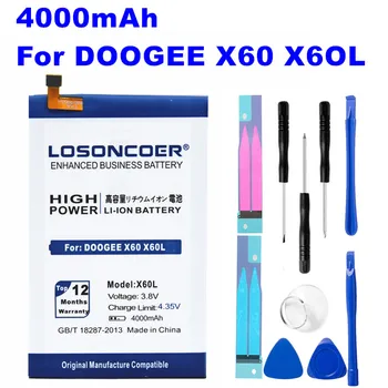 LOSONCOER 4000mAh X60 X60L Náhradné Batérie Pre Doogee X60 X60L Batérie Telefónu~Na Sklade