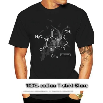 T-Shirt Bežné Muž Tees Kofeín T-Shirt Chémia Veda Molekuly Lab Experiment Neuro Hormón Kávy Zábavné Tričká