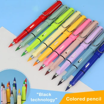 12PCS Vymeniteľné Farebné Večný Ceruzka Nib Umenie, Náčrt, Maľovanie Neobmedzený Písať Pero Magic Vymazateľné Náplne Školské potreby