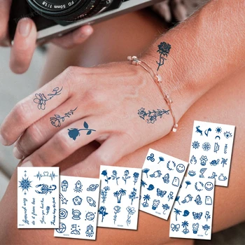 Jednoduché Módy Rastlinné Šťavy Tetovanie Nálepky Nepremokavé Malé Čerstvé Non-reflexné Nálepky Anti-real Prst Samolepky Pre Dievčatá