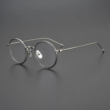 Dizajn značky Retro Zliatiny Acetát Optické Okuliare, Rám pre Mužov, Ženy Ročník Kolo Krátkozrakosť Okuliare Luxusné Prescripion Okuliare