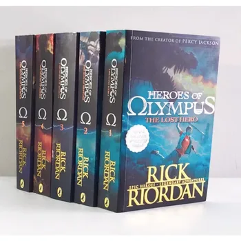 5 Knihy Percy Jackson Hrdinovia Olympionikov Druhú Sezónu anglický Originál Nových Kníh detská angličtina Obrázkové Knihy Sady